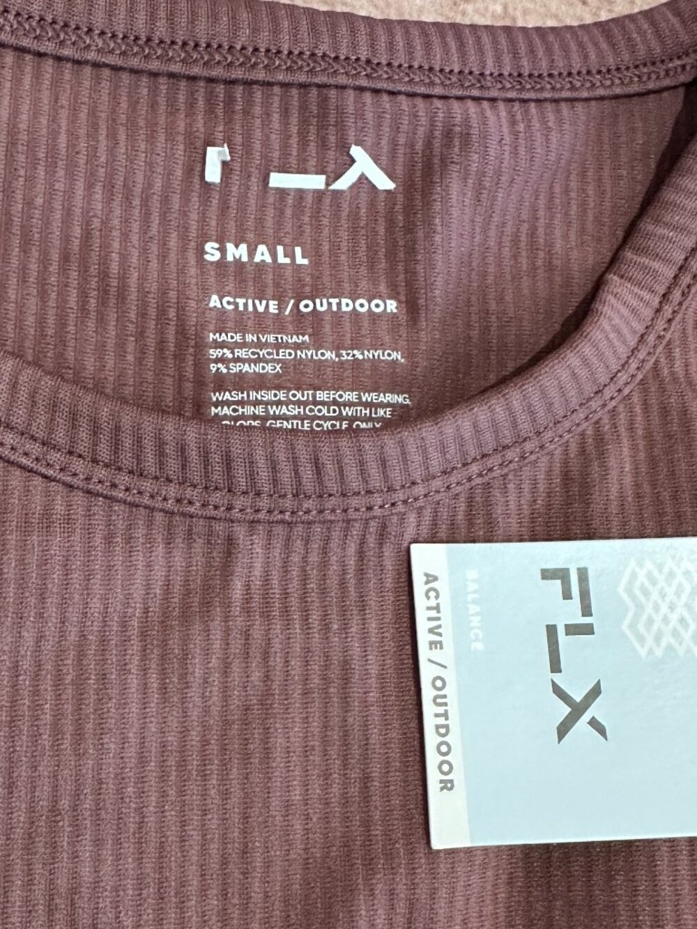 FLX Ribbed Active Shirt, Small - Picture 3 of 4